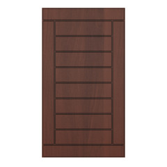 Wooden furniture door isolated on white background. 3D rendering.