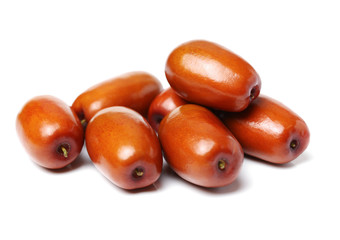 jujube or chinese date on white background