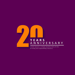 20 Year Anniversary Vector Template Design Illustration