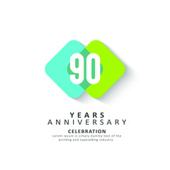Obraz premium 90 Year Anniversary Vector Template Design Illustration