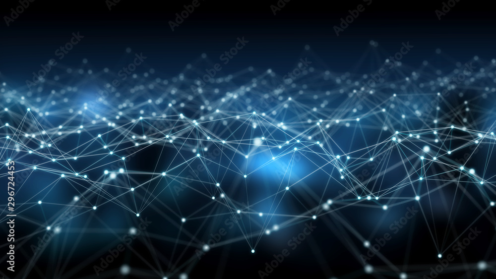 Poster abstract connection blue background network 3d rendering