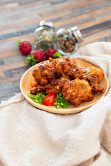 fried chicken wings on table