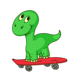 Cool dinosaur, dino. Cartoon mascot for children, kids clothing. Fashionable illustration for t-shirt designs