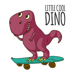 Cool dinosaur, dino. Cartoon mascot for children, kids clothing. Fashionable illustration for t-shirt designs