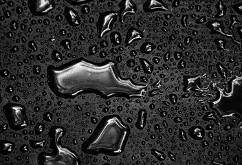 drops of water on a black background