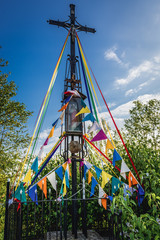 Wayside cross in Polish village, Mazowieckie Province