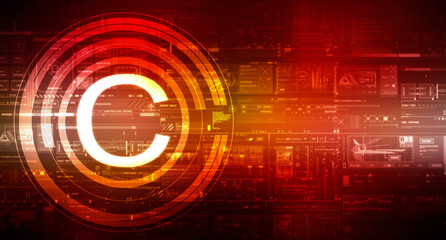 2d illustration copyright symbol concept 