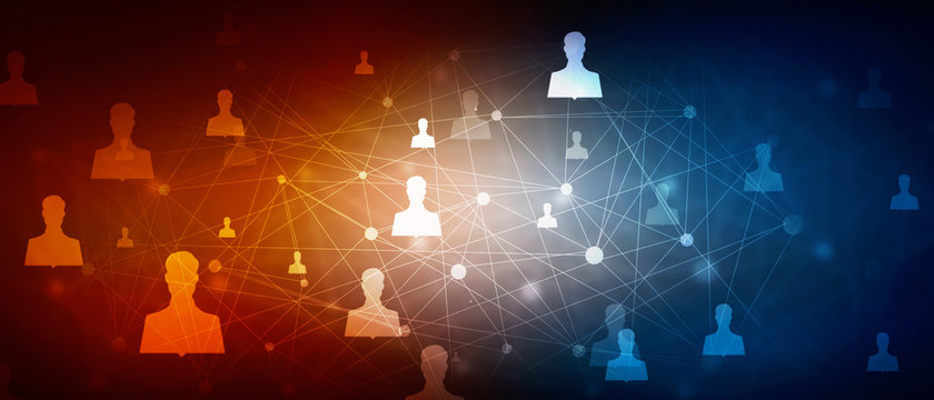 2d illustration Business Network 