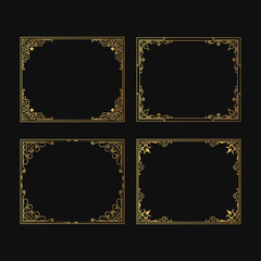 Hand drawn wedding frames set. Vintage decorative borders for invitation cards. Vector isolated antique elegant decor for label design. © Kirill