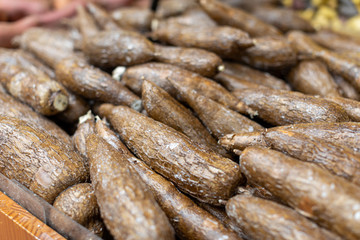 Yucca root for sale at the supermarket