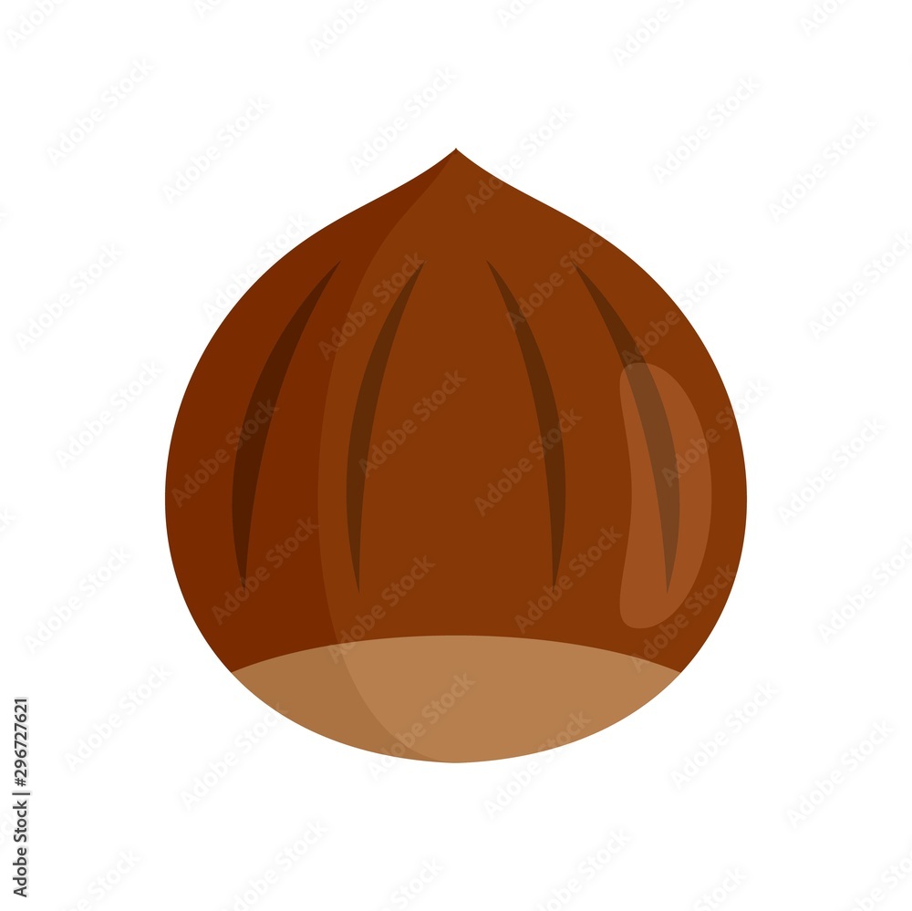 Poster hazelnut icon. flat illustration of hazelnut vector icon for web design