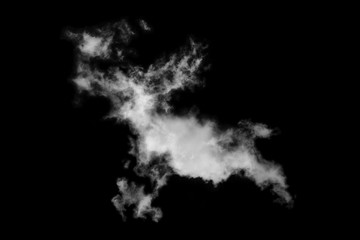 Textured cloud,Abstract black,isolated on black background