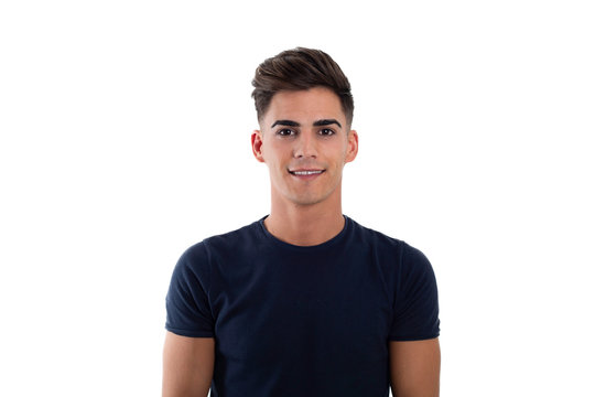smiling young man in a photo studio
