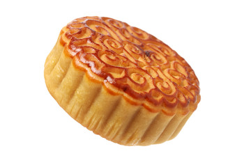 Mid-Autumn Festival moon cake on white background