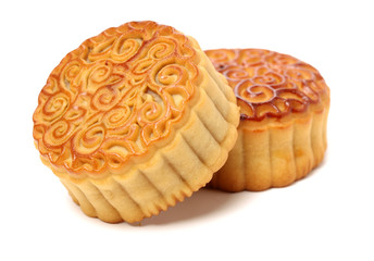 Mid-Autumn Festival moon cake on white background