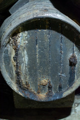 Production of fortified jerez, xeres, sherry wines in old oak barrels in sherry triangle, Jerez la Frontera, El Puerto Santa Maria and Sanlucar Barrameda Andalusia, Spain