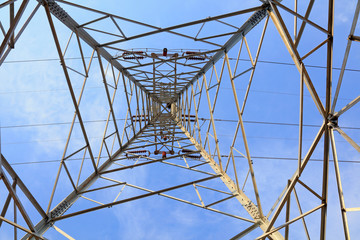 electric tower under the blue sky