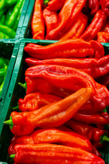Fresh spanish red sweet paprika vegetables