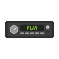 Fm radio car audio icon. Flat illustration of fm radio car audio vector icon for web design