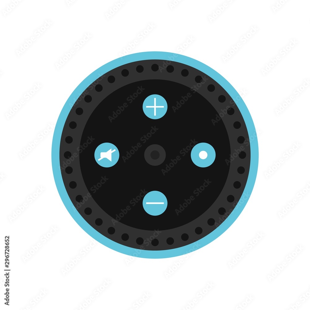 Poster Top view smart speaker icon. Flat illustration of top view smart speaker vector icon for web design