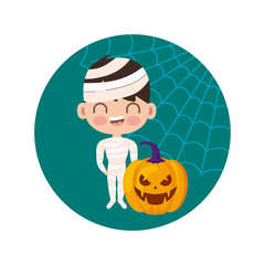 Fototapeta premium cute boy disguised of mummy