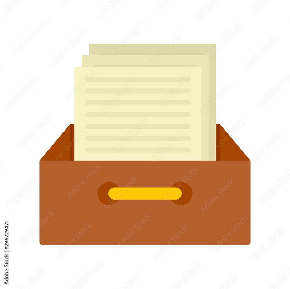 Poster archive papers icon. flat illustration of archive papers vector icon for web design