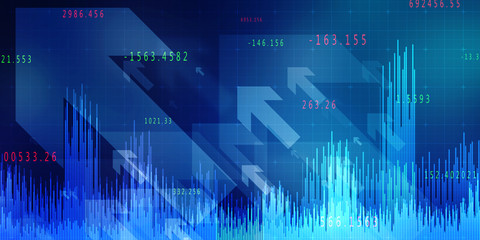 2d rendering Stock market online business concept. business Graph 