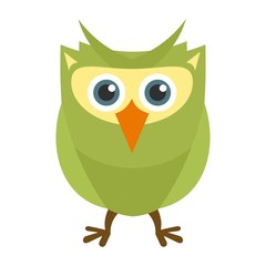 Owl character icon. Flat illustration of owl character vector icon for web design