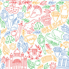 Travel to Greece elements. Greece symbols for magazines, web, tourism