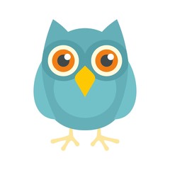 Smart owl icon. Flat illustration of smart owl vector icon for web design
