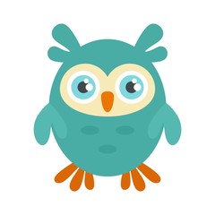Comic owl icon. Flat illustration of comic owl vector icon for web design
