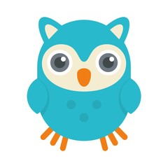 Cute kid owl icon. Flat illustration of cute kid owl vector icon for web design