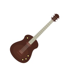 Obraz na płótnie Canvas Guitar instrument icon. Flat illustration of guitar instrument vector icon for web design