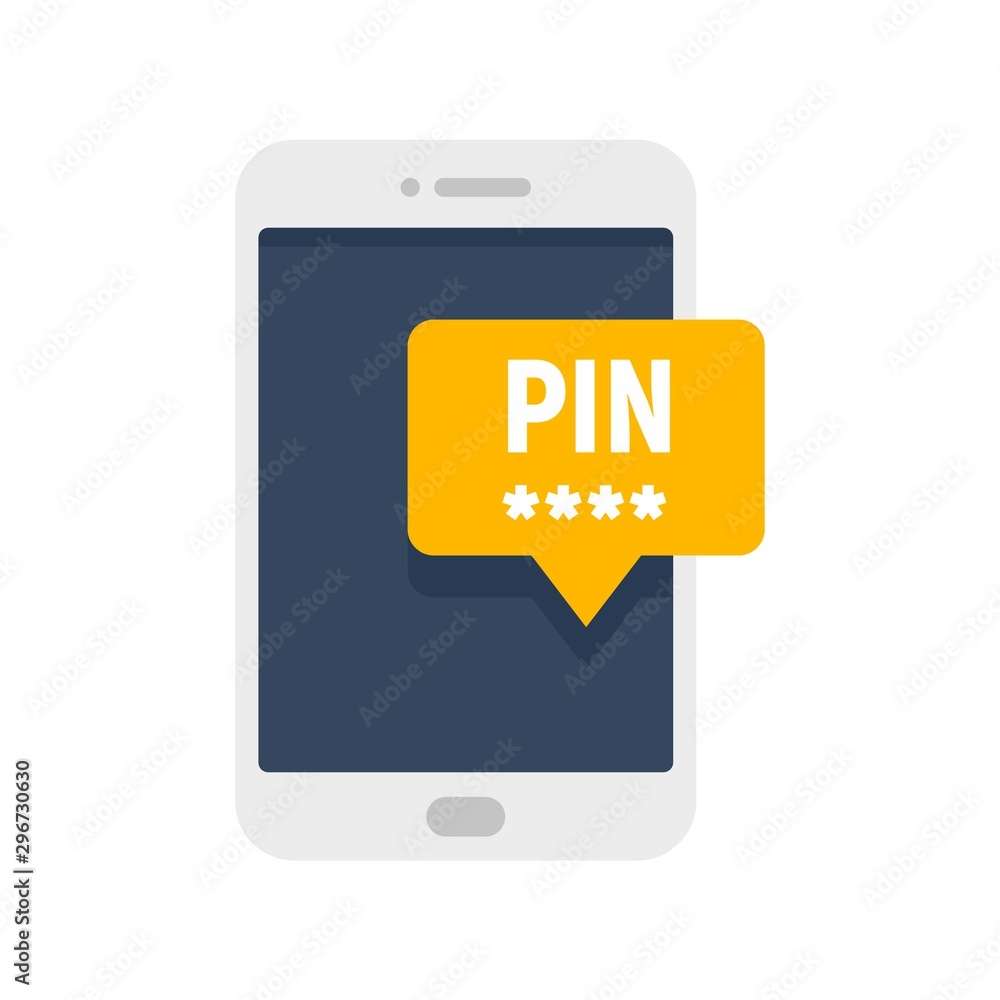 Poster smartphone pin code banking icon. flat illustration of smartphone pin code banking vector icon for w