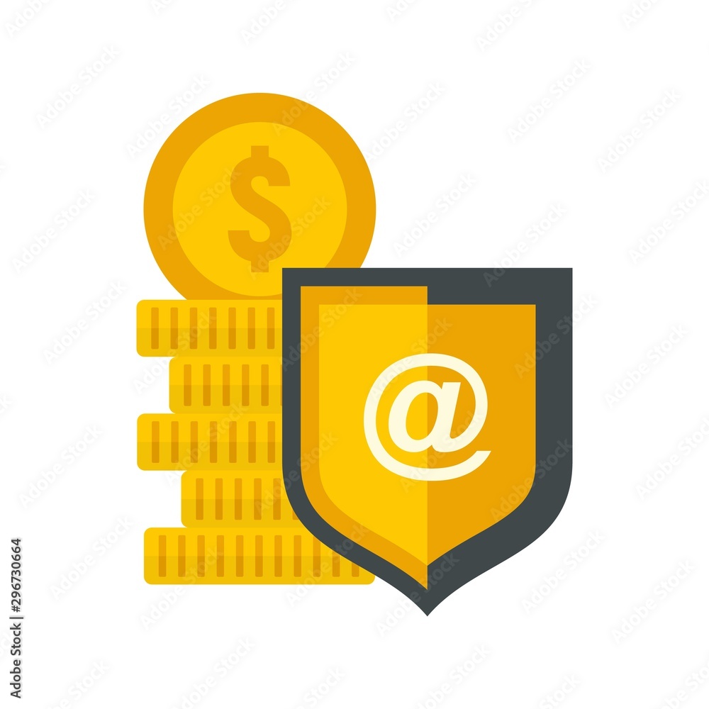 Poster protect web money icon. flat illustration of protect web money vector icon for web design