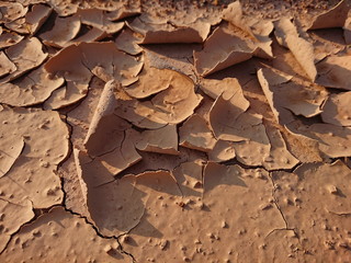 Red dry mud broken wallpaper 