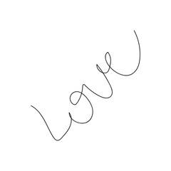 Art line vector black and white illustration. Black line love and heart on a white background for card, poster, tattoo. EPS 10.