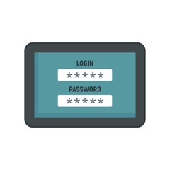 Web bank login icon. Flat illustration of web bank login vector icon for web design