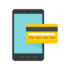 Bank credit card icon. Flat illustration of bank credit card vector icon for web design