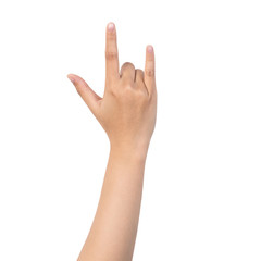 love finger sign isolated on white background with clipping path