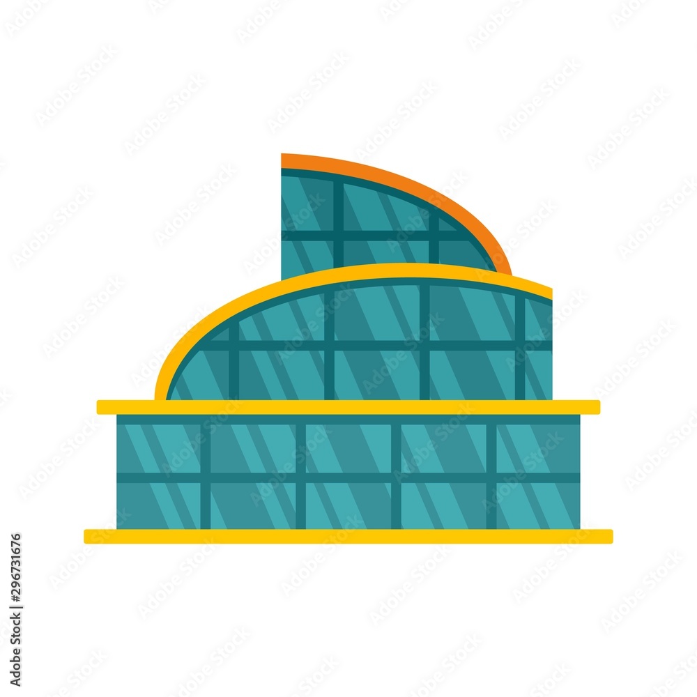 Poster Glass mall icon. Flat illustration of glass mall vector icon for web design