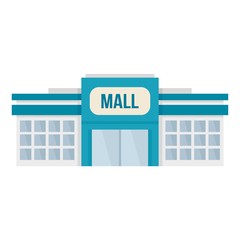 Small mall building icon. Flat illustration of small mall building vector icon for web design