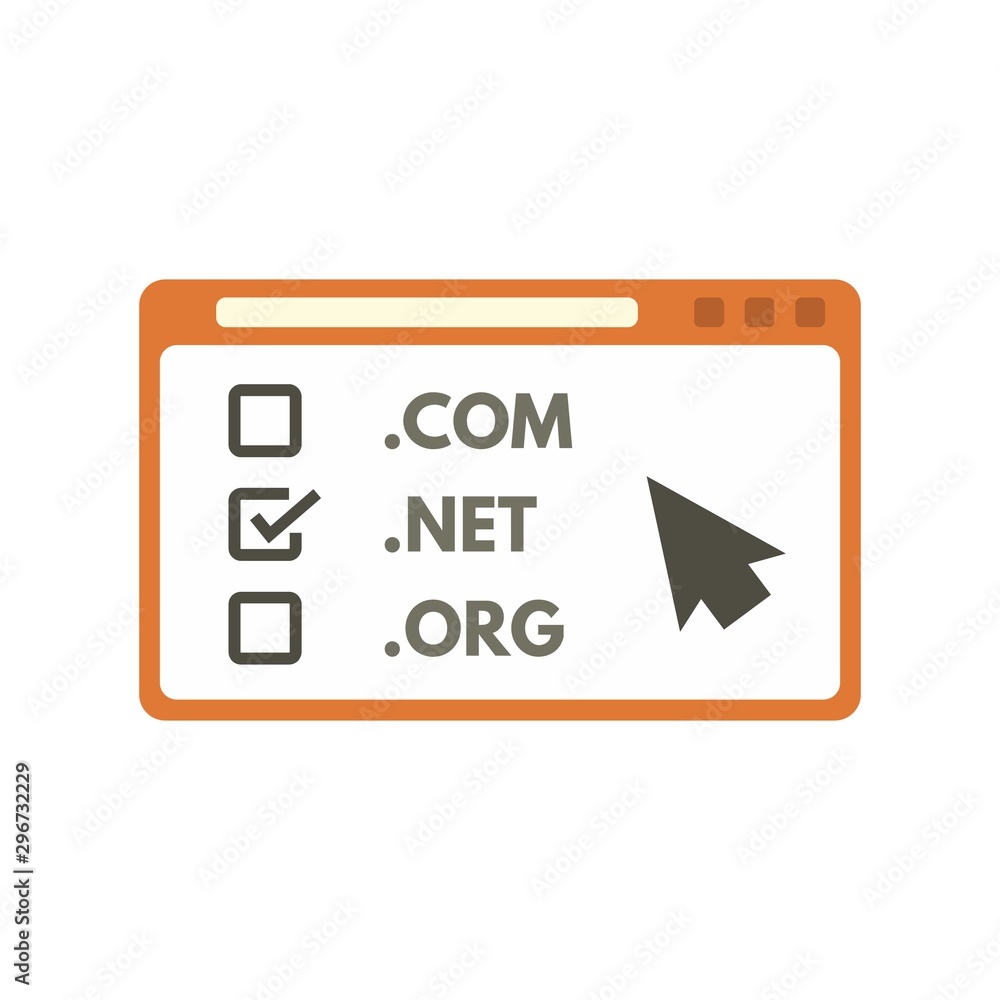 Poster web domain icon. flat illustration of web domain vector icon for web design