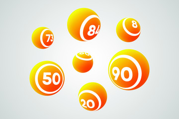 Obraz premium Orange Bingo Balls Vector Illustration