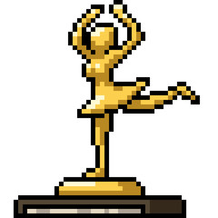 Obraz premium vector pixel art trophy