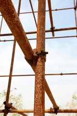 Oxidation rusty scaffolding