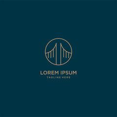 Simple bridge logo vector design template