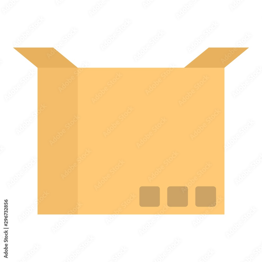 Poster open carton box icon. flat illustration of open carton box vector icon for web design
