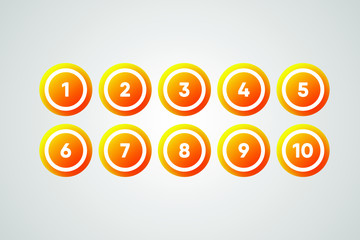 Orange Bingo Balls Vector Illustration