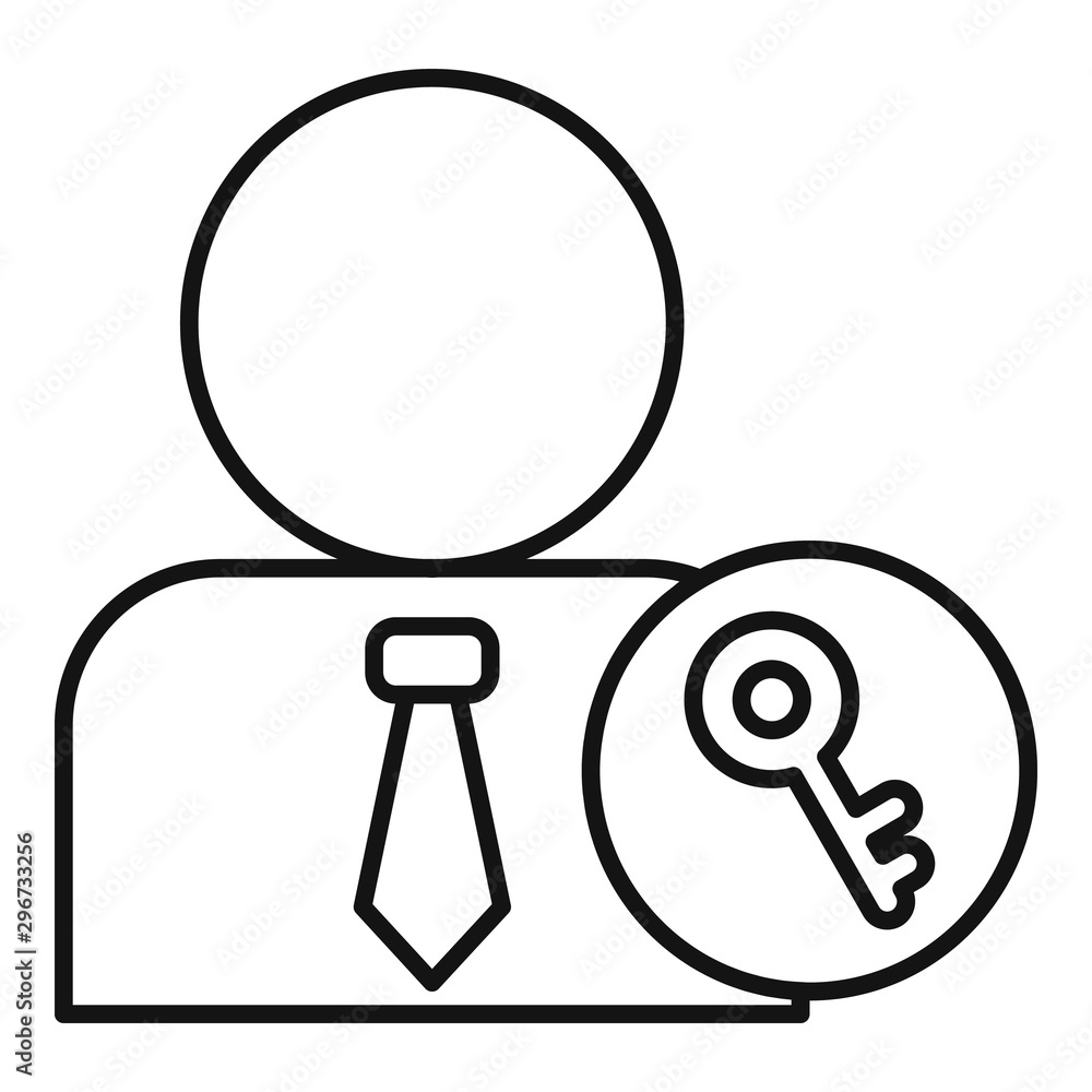 Aufkleber admin key icon. outline admin key vector icon for web design isolated on white background